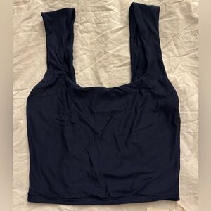 Aerie Smoothez navy blue crop top sz M NWT